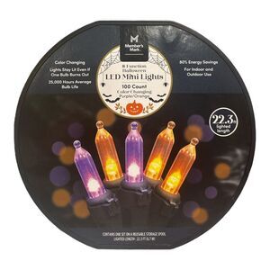 Member's Mark Halloween LED Mini Lights, Color Changing, 100 Ct, 22.3 Ft